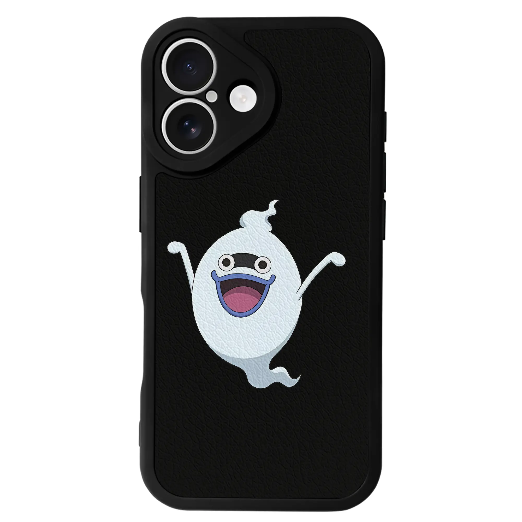 妖怪ウォッチ グッズ,ウィスパー - IPhone 16シリーズ対応 ・ シリコンスマホケース ・ レザー調 ・ 高精度フィット ・ 耐衝撃 ・ ワイヤレス充電対応 ・ 精密カット